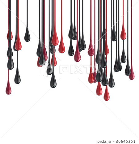 3D red and black glossy paint drop blobs 36645351