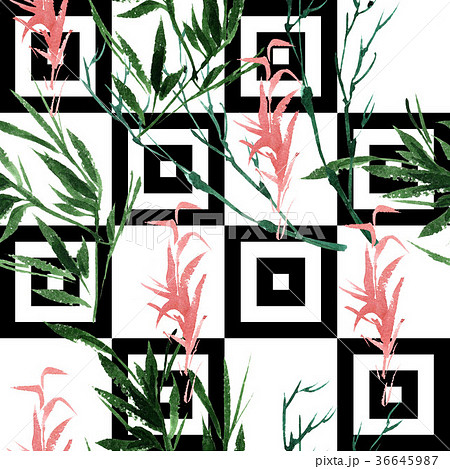 Tropical bamboo in a watercolor style isolated. Tropical bamboo in a watercolor style isolated. 36645987