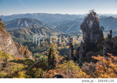 妙義山 日暮の景 紅葉 妙義山 日暮の景 紅葉 36646130