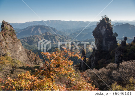 妙義山　日暮の景　紅葉 36646131
