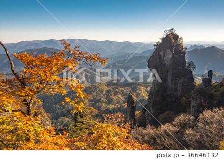 妙義山 日暮の景 紅葉 妙義山 日暮の景 紅葉 36646132