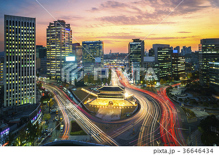 Old city gate in seoul city Old city gate in seoul city 36646434