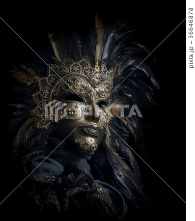 Venetian carnival mask on black 36646878
