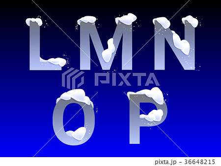 L, M, N, O, P letters with snow caps 36648215
