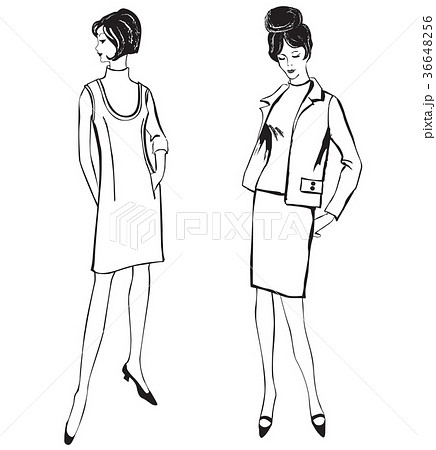 Stylish woman. Fashion dressed girl 1960's style 36648256