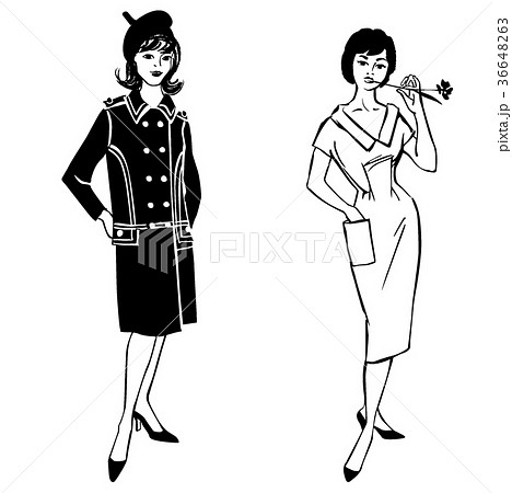 Stylish woman. Fashion dressed girl 1960's style Stylish woman. Fashion dressed girl 1960's style 36648263