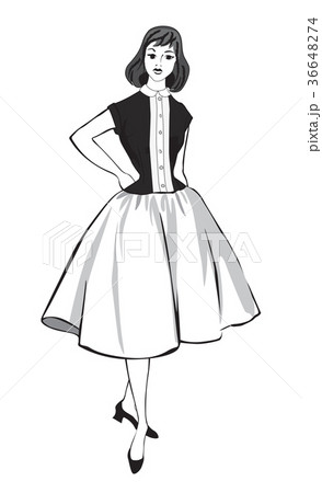 Retro cloth woman. Fashion dress girl 1960's style Retro cloth woman. Fashion dress girl 1960's style 36648274
