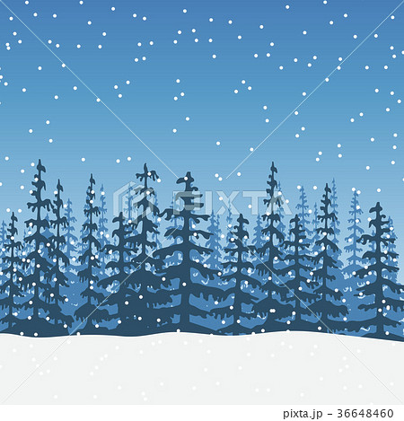 christmas Landscape with silhouette of forest christmas Landscape with silhouette of forest 36648460