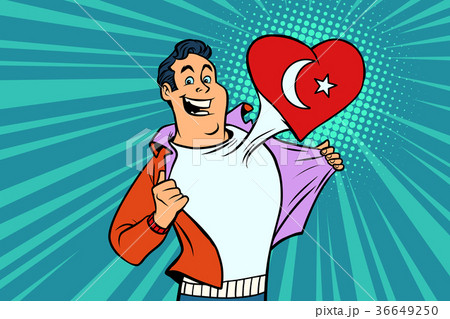 Turkey patriot male sports fan flag heart 36649250