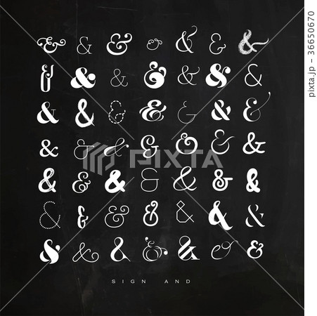 Set ampersands for letters chalk 36650670