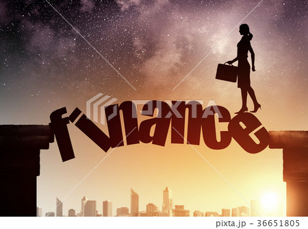 Silhouette of businesswoman over sunrise Silhouette of businesswoman over sunrise 36651805