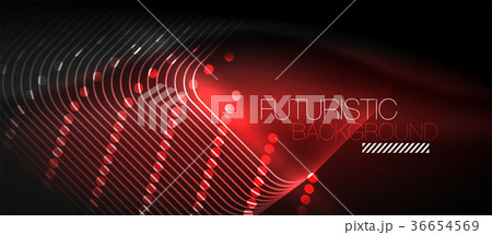 Neon glowing techno lines Neon glowing techno lines 36654569