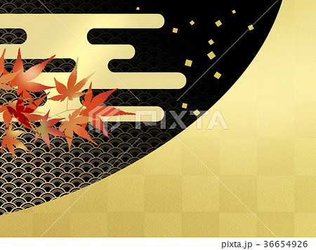 Japanese Pattern Autumn Leaves Japanese Style Stock Illustration