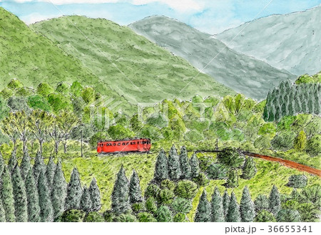 高原鉄道のイラスト素材