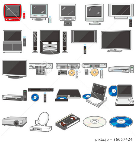 様々な電化製品のイラスト テレビ 録画機のイラスト素材