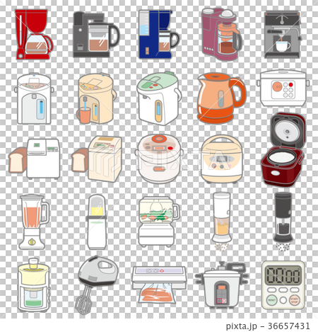 Illustrations of various appliances / cookware 36657431