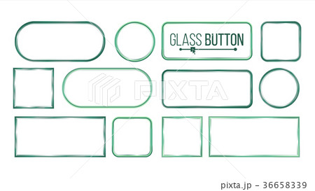 Glass Buttons, Frames Vector. Square, Round Glass Buttons, Frames Vector. Square, Round 36658339