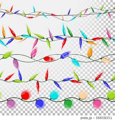 Christmas Lights Colored Garlands Vector. Flat Christmas Lights Colored Garlands Vector. Flat 36658351