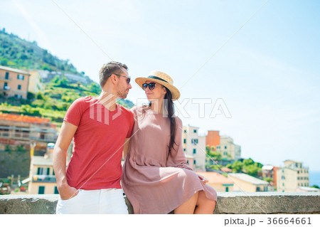 Young family with great view at old village 36664661