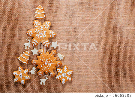 Christmas tree made of gingerbread cookies  36665208