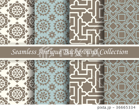 Antique seamless brown retro background collection Antique seamless brown retro background collection 36665334