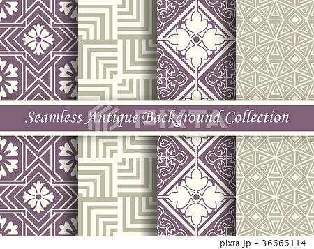 Antique seamless elegant purple background set 36666114