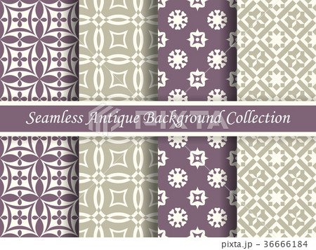 Antique seamless elegant purple background set Antique seamless elegant purple background set 36666184