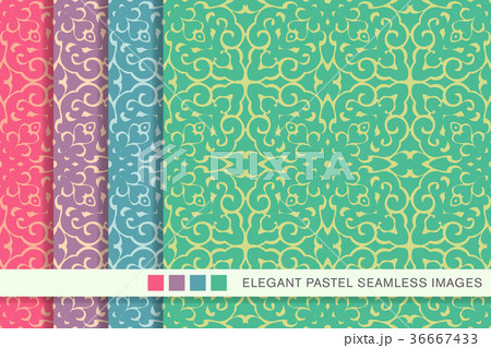 Elegant seamless pastel antique background set Elegant seamless pastel antique background set 36667433