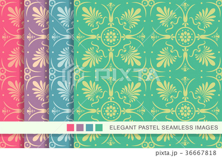 Elegant seamless pastel antique background set 36667818