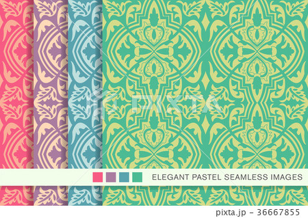 Elegant seamless pastel antique background set 36667855