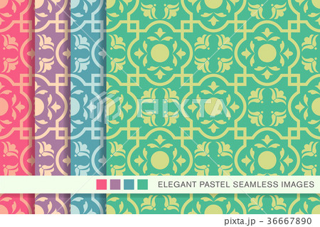 Elegant seamless pastel antique background set 36667890