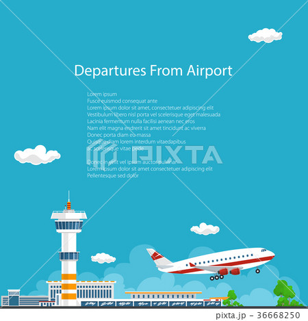 Plane Takes Off from the Airport , Travel Concept 36668250