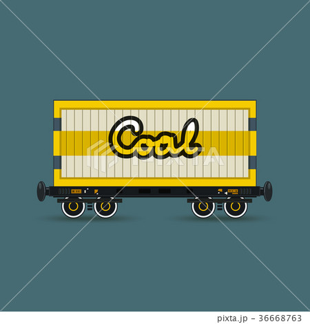 Railway Wagon for Coal Isolated 36668763