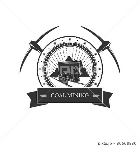 Vintage emblem of the mining industry Vintage emblem of the mining industry 36668830