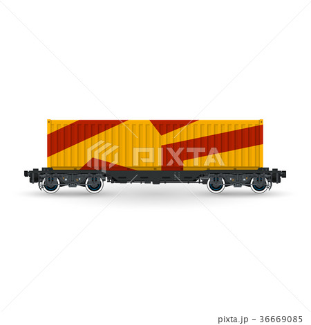 Orange Railway Container Isolated 36669085