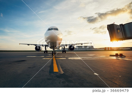 Airport at the amazing sunset 36669479