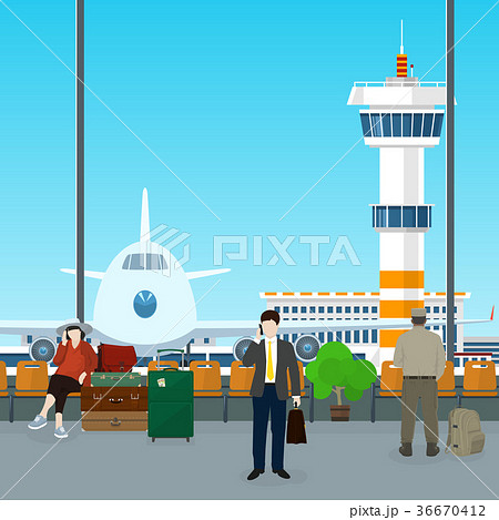 Waiting Room in Airport with People 36670412