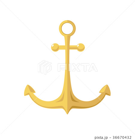 Gold Anchor Isolated on White Gold Anchor Isolated on White 36670432