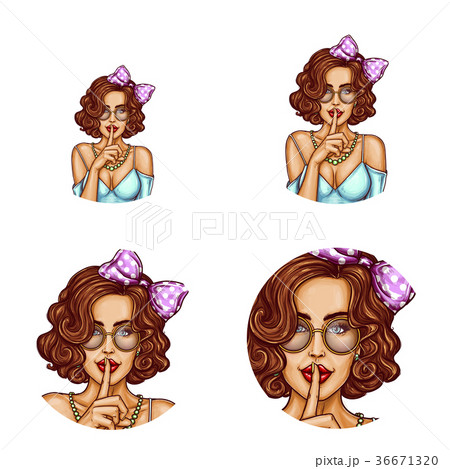 Pop art round avatar icons for users of social Pop art round avatar icons for users of social 36671320