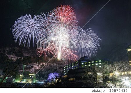 宇奈月温泉冬物語 雪上花火大会 36672455