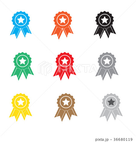 set simply award icon on white background. set simply award icon on white background. 36680119