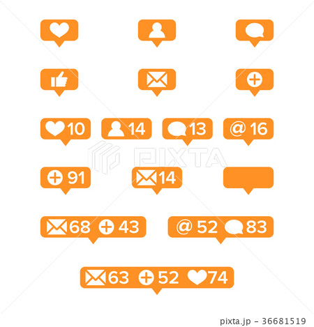 Notifications Icons Template Vector. Social Notifications Icons Template Vector. Social 36681519