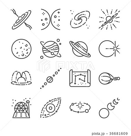 Astronomy icon set.  36681609
