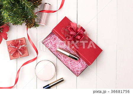 Winter holiday decoration with women cosmetics 36681756
