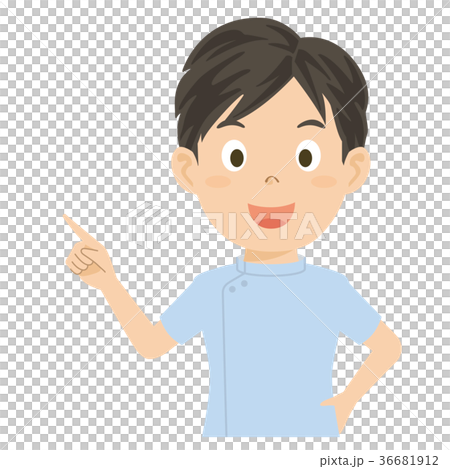 介護士　介護福祉士　男性　イラスト 36681912