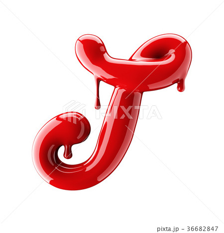 3D render of red alphabet make from nail polish 36682847