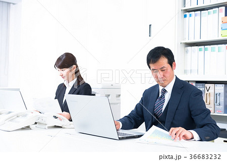ビジネスイメージ　男性社員　女性社員 36683232