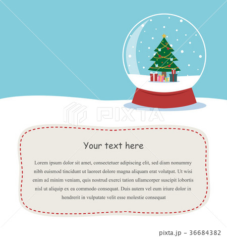 Snow globe with a Christmas tree inside. Snow globe with a Christmas tree inside. 36684382