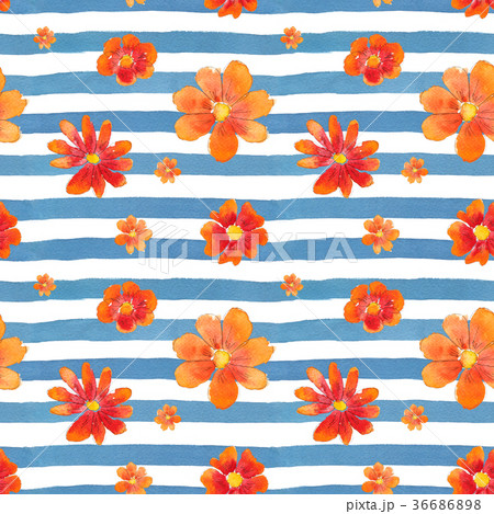 Watercolor seamless pattern with flowers Watercolor seamless pattern with flowers 36686898