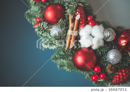 Christmas Background with Xmas Tree Twig 36687053